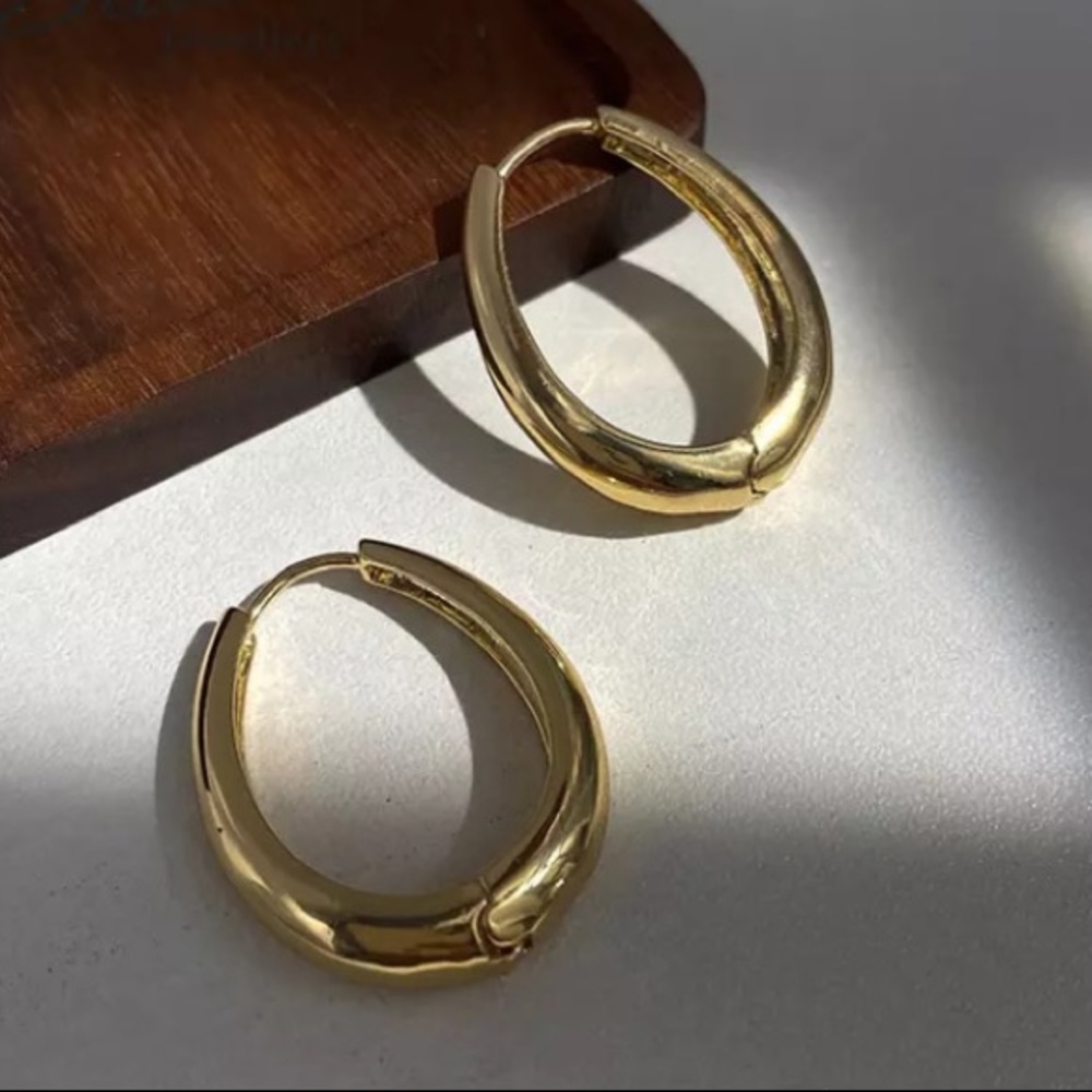 Oval hoop earrings